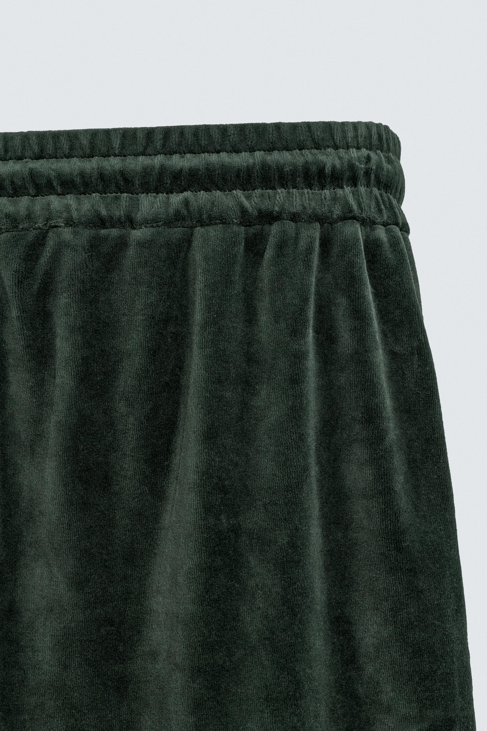 VELOUR PIPED PANTS